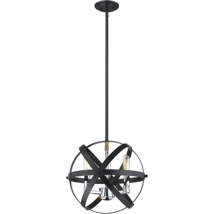 Cavallo Hammered Black Chrome Pendant - Pendants