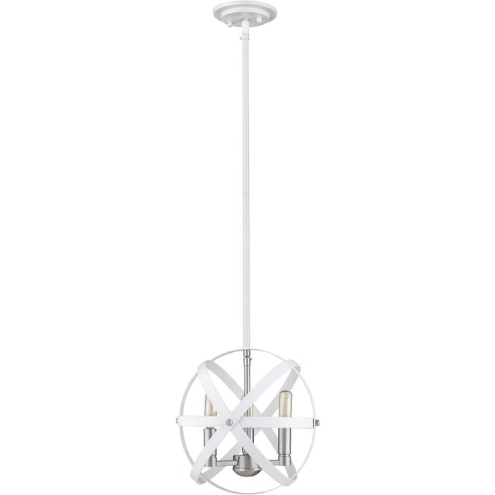 Cavallo Hammered White Brushed Nickel Chandelier - Chandeliers