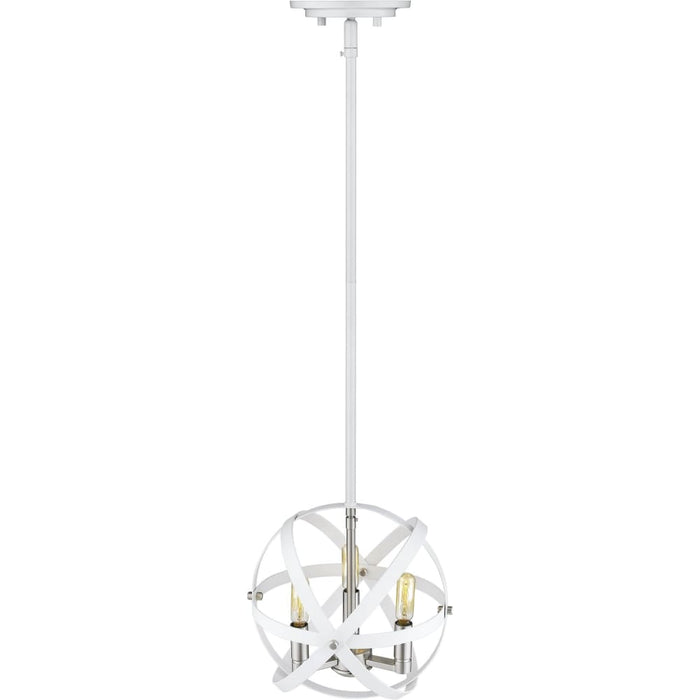 Cavallo Hammered White Brushed Nickel Chandelier - Chandeliers