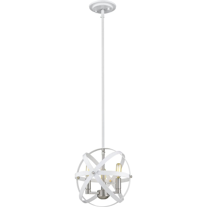 Cavallo Hammered White Brushed Nickel Chandelier - Chandeliers
