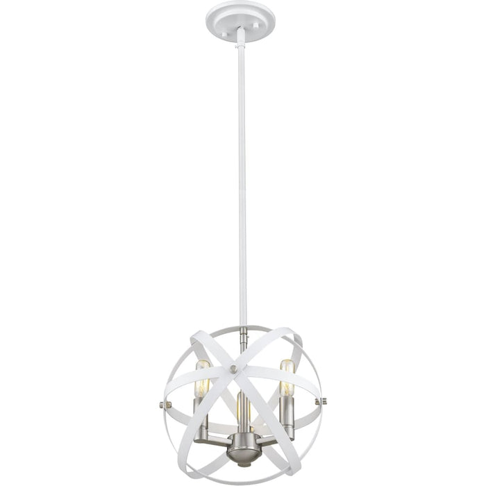 Cavallo Hammered White Brushed Nickel Chandelier - Chandeliers
