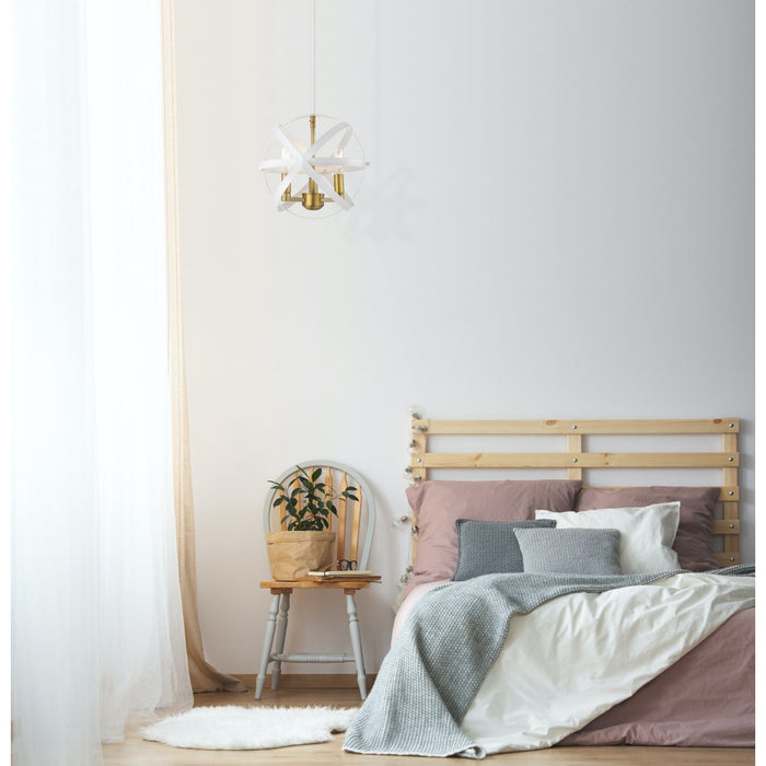 Cavallo Hammered White Olde Brass Pendant - Pendants