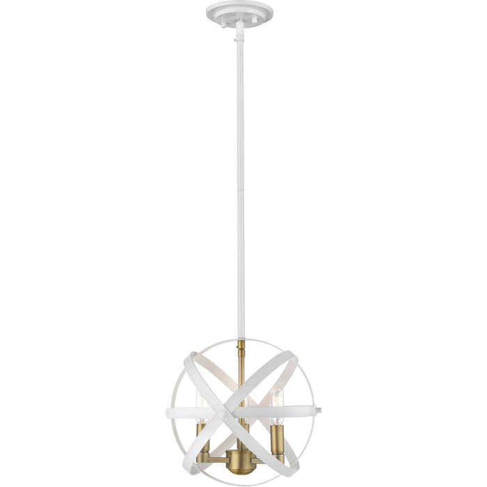 Cavallo Hammered White Olde Brass Pendant | theLightShop