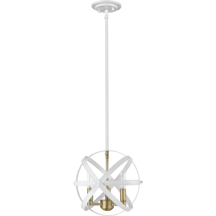 Cavallo Hammered White Olde Brass Pendant - Pendants