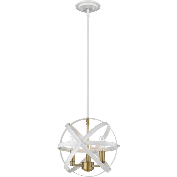 Cavallo Hammered White Olde Brass Pendant - Pendants