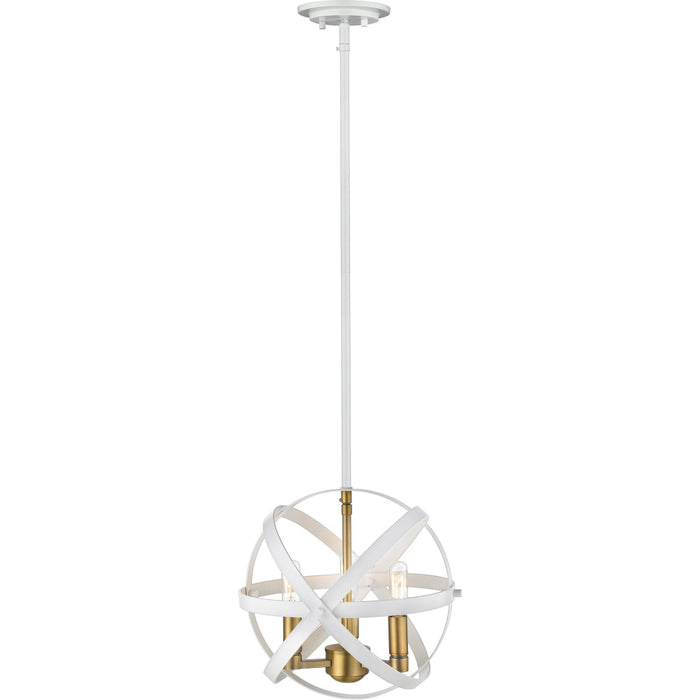 Cavallo Hammered White Olde Brass Pendant - Pendants