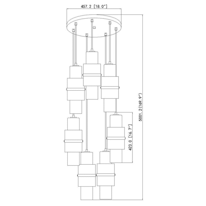 Cayden Brushed Nickel 7 Light Round Pendant Z-Lite 1946P-7R-BN | theLightShop