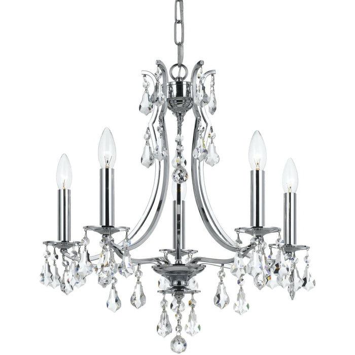 Cedar 5 Light Swarovski Polished Chrome Mini Chandelier - Chandeliers