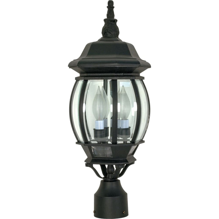 Central Park Textured Black Outdoor Post Light - Outdoor Post Light