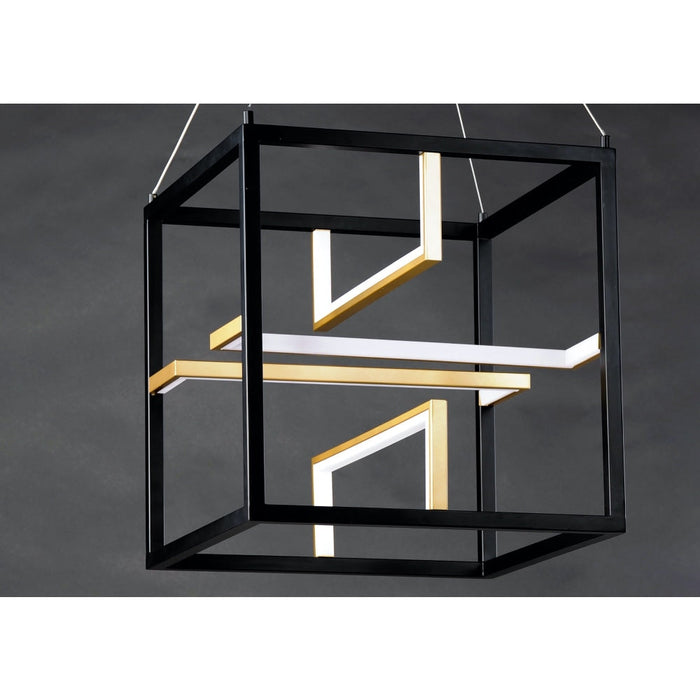 Chamber Black / Gold LED Single Pendant - Pendants