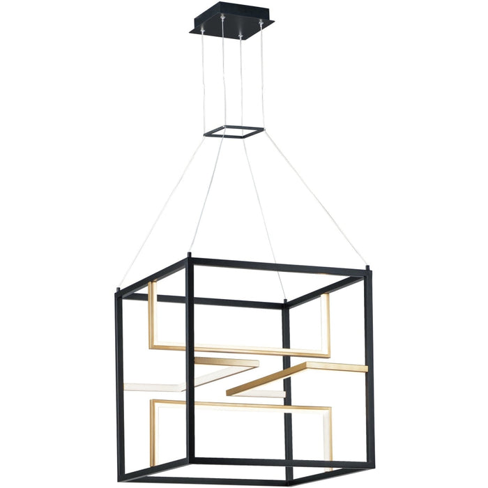 Chamber Black / Gold LED Single Pendant - Pendants