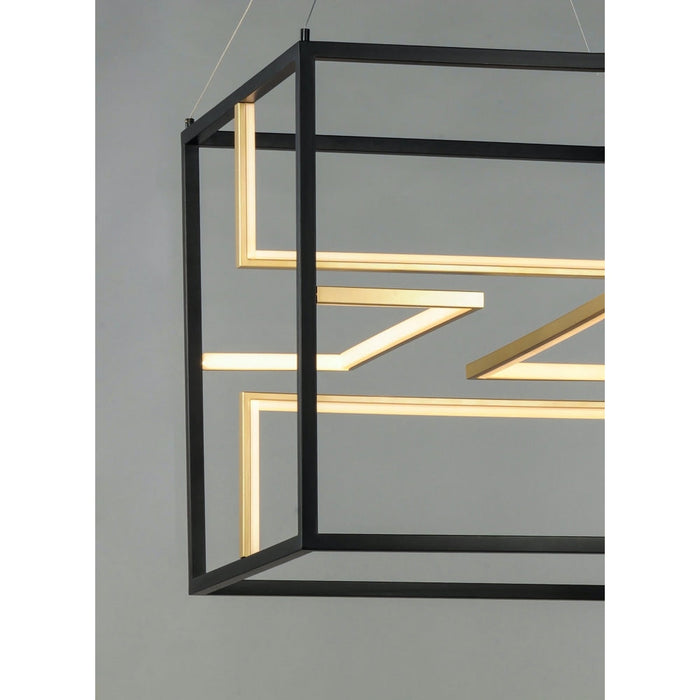 Chamber Black / Gold LED Single Pendant - Pendants