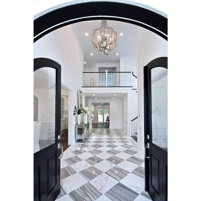 Chantilly Polished Nickel Chandelier - Chandeliers