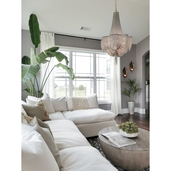 Chantilly Polished Nickel Chandelier - Chandeliers
