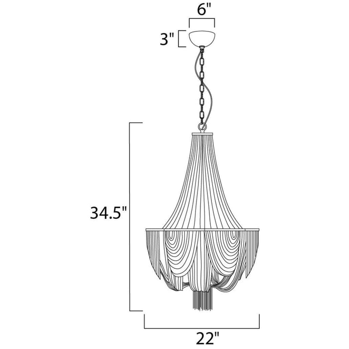 Chantilly Polished Nickel Chandelier - Chandeliers