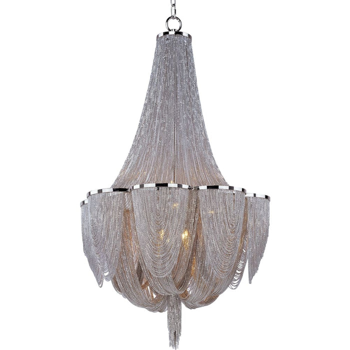 Chantilly Polished Nickel Chandelier - Chandeliers
