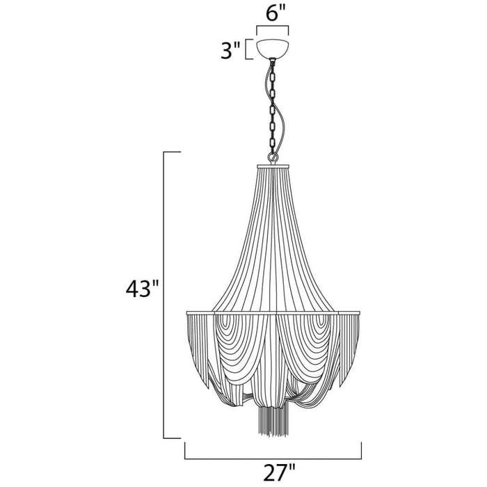 Chantilly Polished Nickel Chandelier - Chandeliers