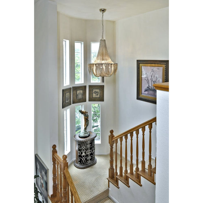 Chantilly Polished Nickel Chandelier - Chandeliers