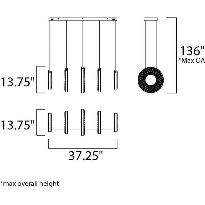 Charm Polished Chrome LED Linear Pendant - Pendants