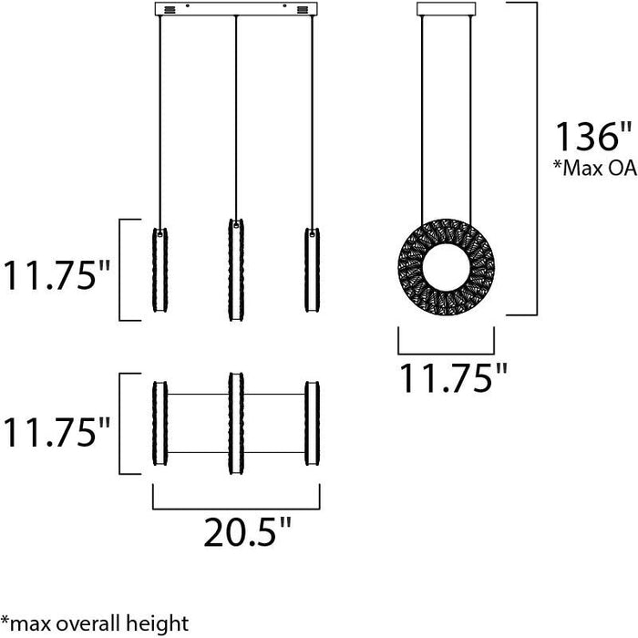 Charm Polished Chrome LED Linear Pendant - Pendants