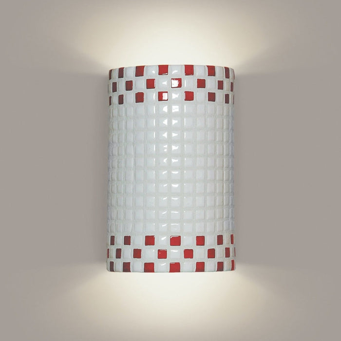 Checkers Red and White Wall Sconce - Wall Sconce