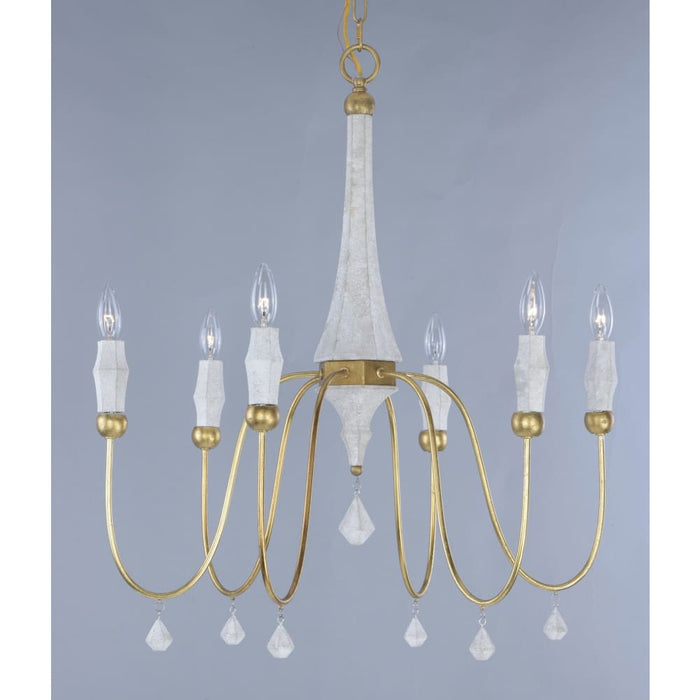 Claymore Claystone / Gold Leaf Chandelier - Chandeliers