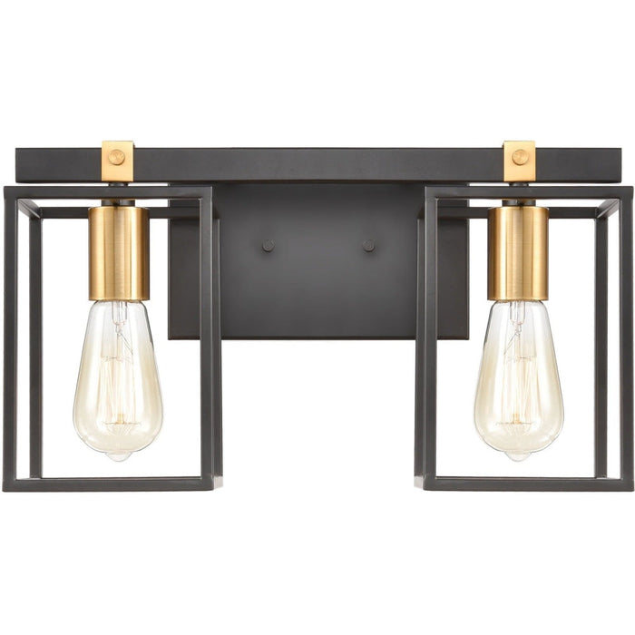 Cloe Matte Black Brushed Brass Vanity Light - Bath & Vanity