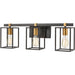 Cloe Matte Black Brushed Brass Vanity Light - Bath & Vanity