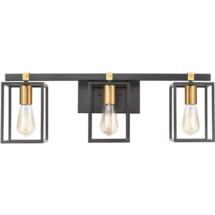 Cloe Matte Black Brushed Brass Vanity Light - Bath & Vanity