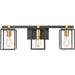 Cloe Matte Black Brushed Brass Vanity Light - Bath & Vanity