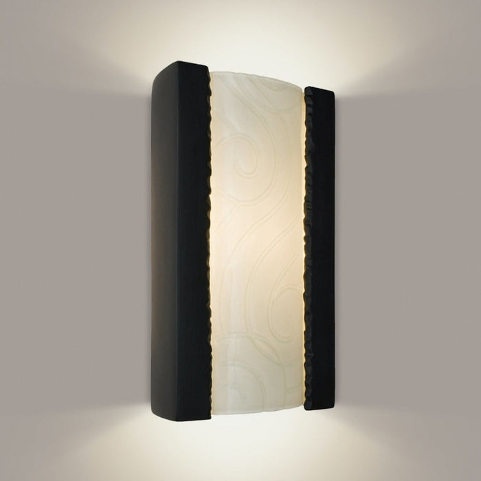 Clouds Matte Black and White Frost Wall Sconce - Wall Sconce