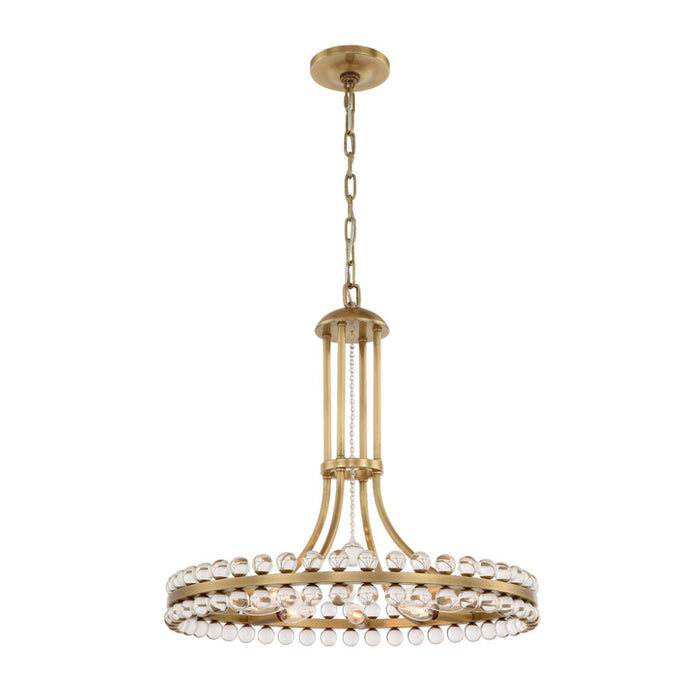 Clover 8 Light Aged Brass Chandelier - Chandeliers