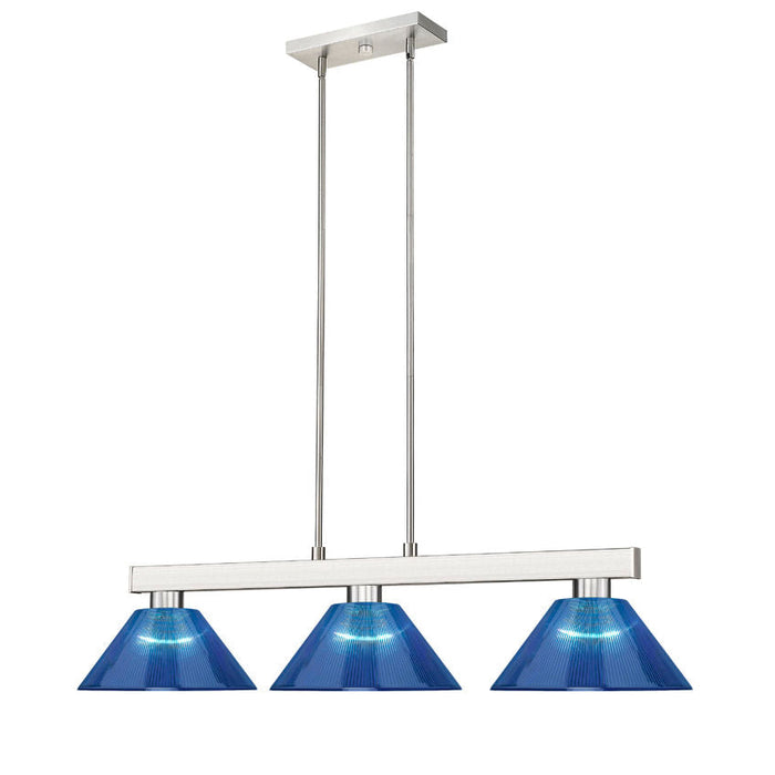 Cobalt Brushed Nickel 3 Light Billiard Pendant - Island/Billiard