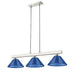 Cobalt Brushed Nickel 3 Light Billiard Pendant - Island/Billiard