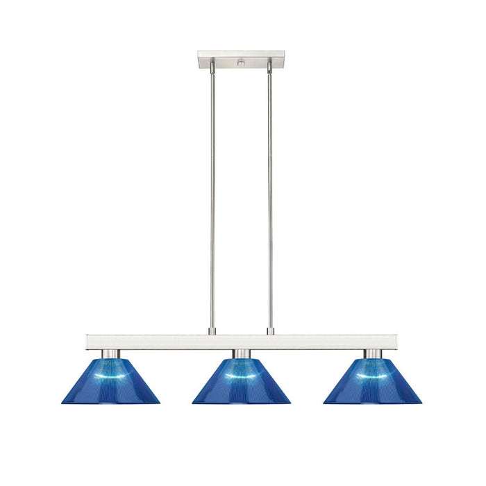 Cobalt Brushed Nickel 3 Light Billiard Pendant - Island/Billiard