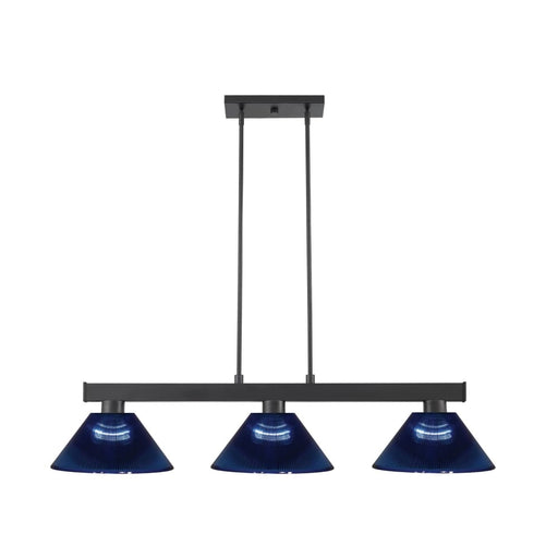 Cobalt Matte Black 3 Light Billiard Pendant 152MB-ARDB | theLightShop