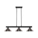 Cobalt Matte Black 3 Light Billiard Pendant 152MB-MBN | theLightShop