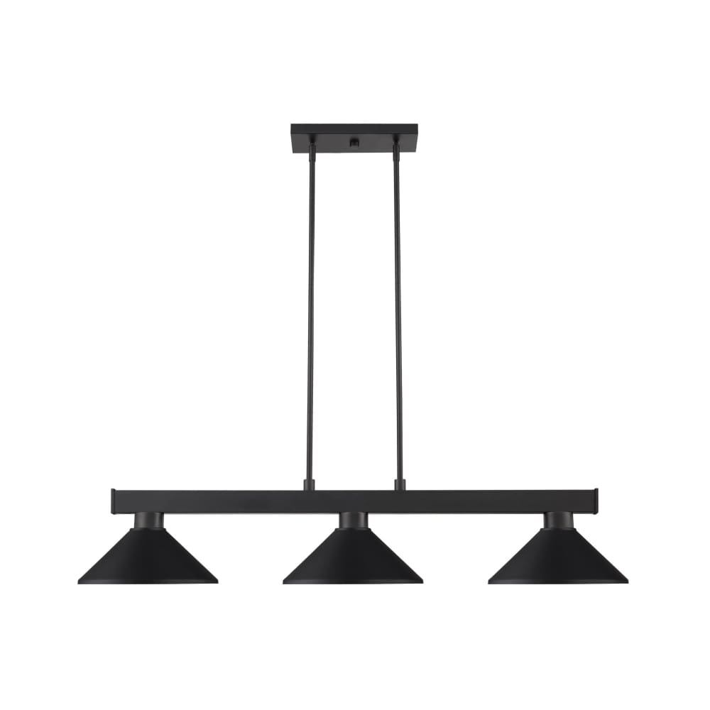 Cobalt Matte Black 3 Light Island Billiard Pendant | theLightShop