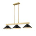 Cobalt Modern Gold Matte Black 3 Light 49 Inch Billiard Light Z-Lite 152MGLD-MMB | theLightShop