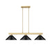 Cobalt Modern Gold Matte Black 3 Light 49 Inch Billiard Light Z-Lite 152MGLD-MMB | theLightShop