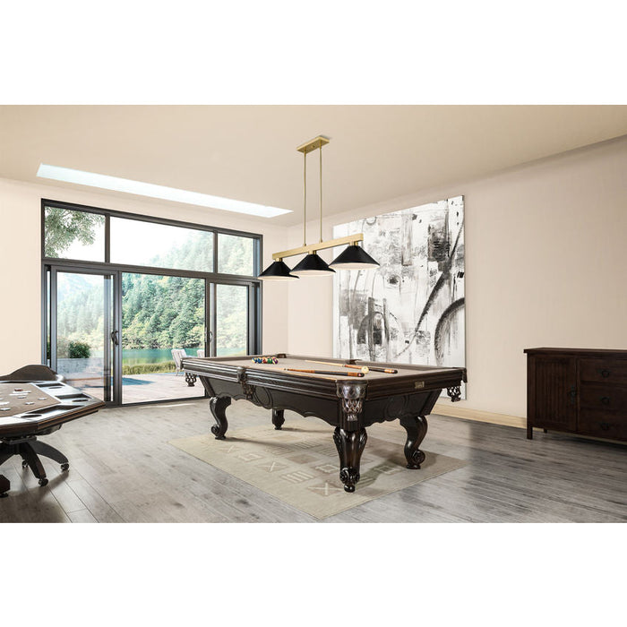Cobalt Modern Gold Matte Black 3 Light 49 Inch Billiard Light Z-Lite 152MGLD-MMB | theLightShop