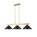 Cobalt Modern Gold Matte Black 3 Light 49 Inch Billiard Light Z-Lite 152MGLD-MMB | theLightShop