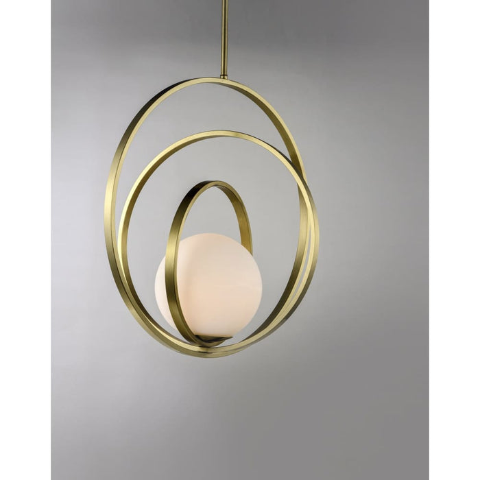 Coronet Satin Brass Single Pendant - Pendants
