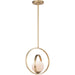 Coronet Satin Brass Single Pendant - Pendants
