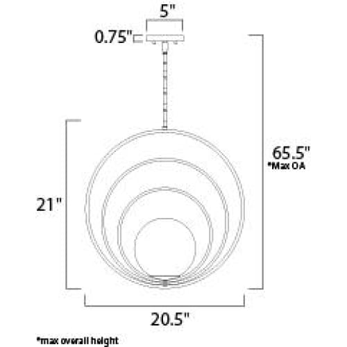 Coronet Satin Brass Single Pendant - Pendants