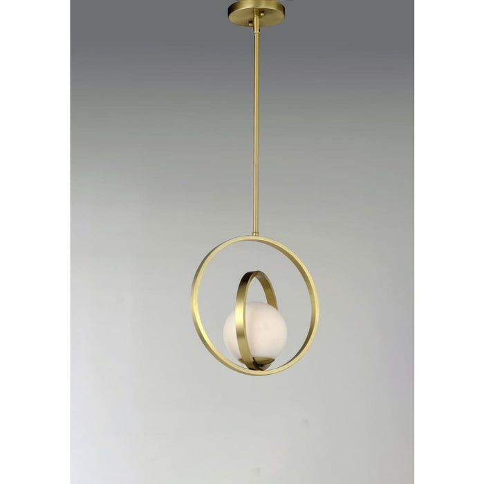 Coronet Satin Brass Single Pendant - Pendants