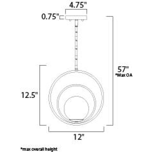 Coronet Satin Brass Single Pendant - Pendants