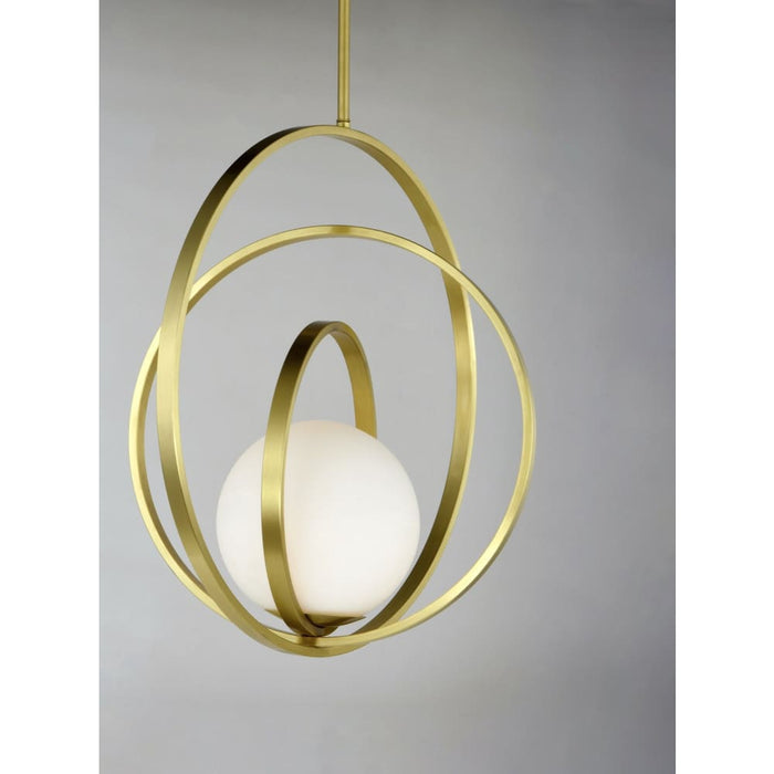Coronet Satin Brass Single Pendant - Pendants