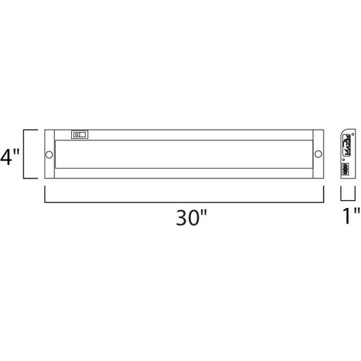 CounterMax MX-L120-EL Brushed Aluminum LED Under Cabinet - Under Cabinet