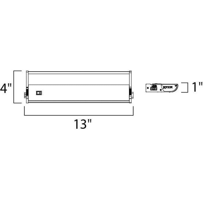 CounterMax MX-L120DC Satin Nickel LED Under Cabinet - Under Cabinet